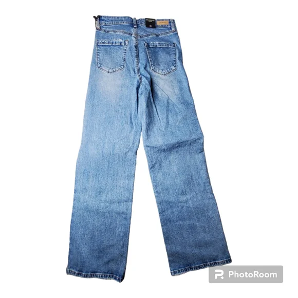 Blanknyc Wide Leg jeans womens size 26 button fly blue denim nwt - Picture 2 of 9